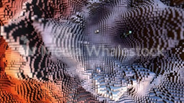 3d abstract cubes form background, seamless loop. Animation. Wavy surface with ripples and squares