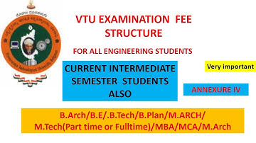 vtu circular -exam fees for  all engineering students