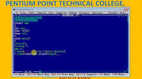 Online class on using fstream class for inputstream in C++ by Piyush Singh PPTC Rewa