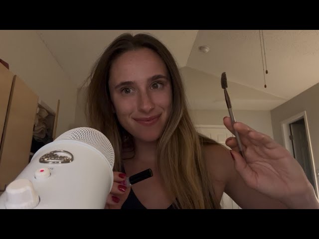 ASMR Doing Your Eyebrows [Spoolie Sounds, Personal Attention, Mouth Sounds]