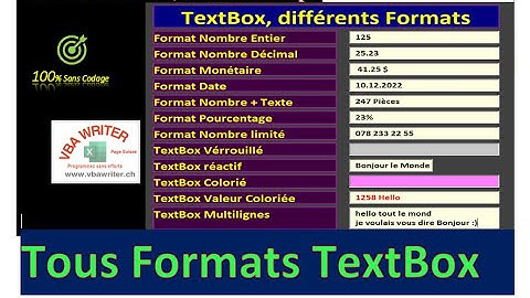 VBA TextBox, TOUS les Formats SANS Codage_46. www.VbaWriter.ch