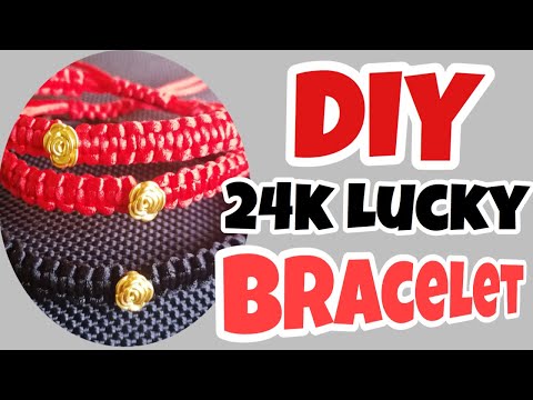 DIY How to make red string lucky bracelets 