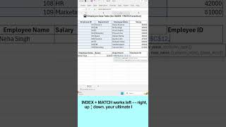 Stop Using VLOOKUP! Learn INDEX + MATCH Instead#excelshortcut #excel #exceltips  #exceltricks