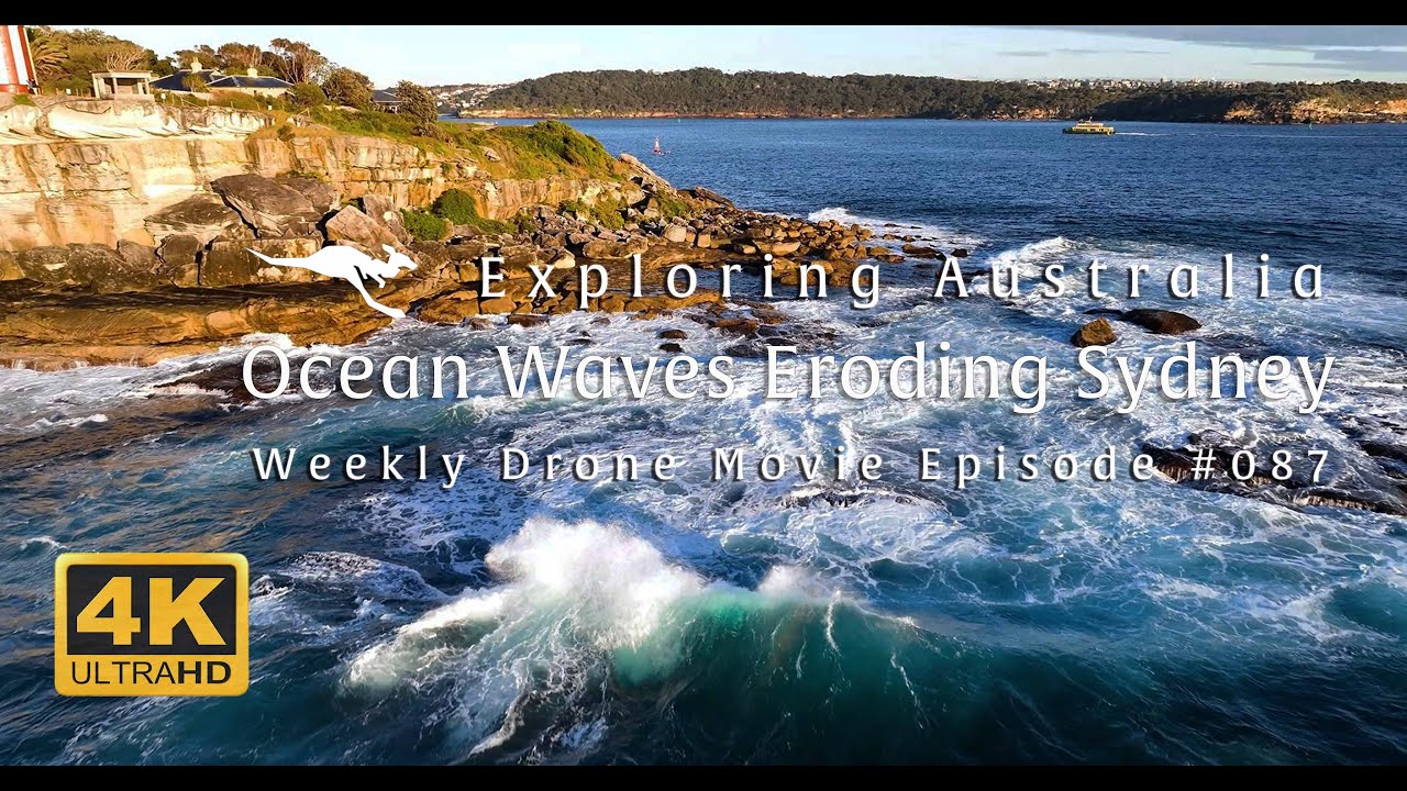 Explore Australia By Drone - Eroded Coastline - The Work Of The Waves Sydney 4K DJI Mavic UAV Movie