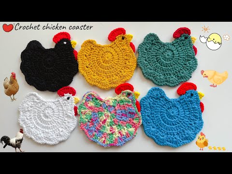Crochet Chicken Coaster/Farmhouse
