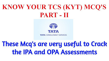 KNOW YOUR TCS MCQ