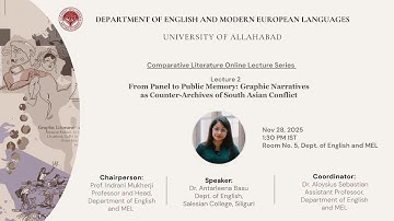 Lecture 2 of Comparative Literature Online Lecture Series by Dr. Antarleena Basu