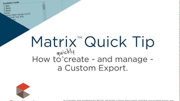 Matrix Quick TIp - Create and Manage Custom Exports