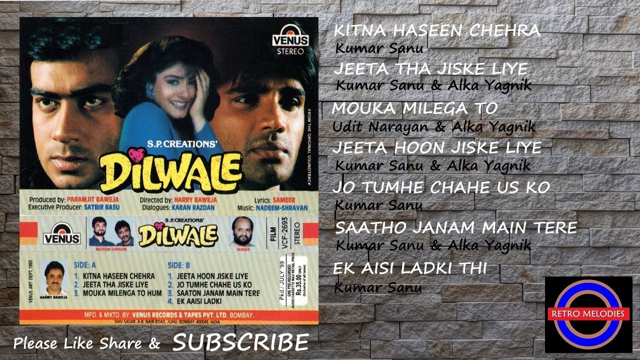DILWALE 1994 ALL SONGS WITHOUT DIALOGUES