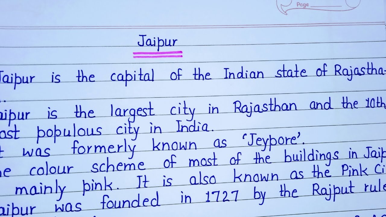 jaipur tourism essay in english