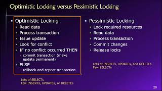 Topic 06, Part 07  Optimistic vs. Pessimistic Locking