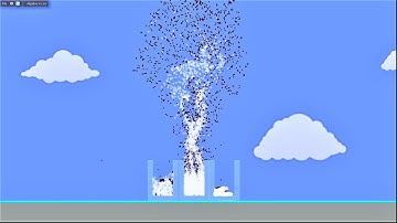 Large cola eruption due to Mentos effect | Algodoo