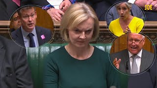 Just MPs taking the piss out of Liz Truss on her first day back in parliament