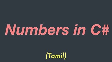 Numbers in C# | Data types | Tamil