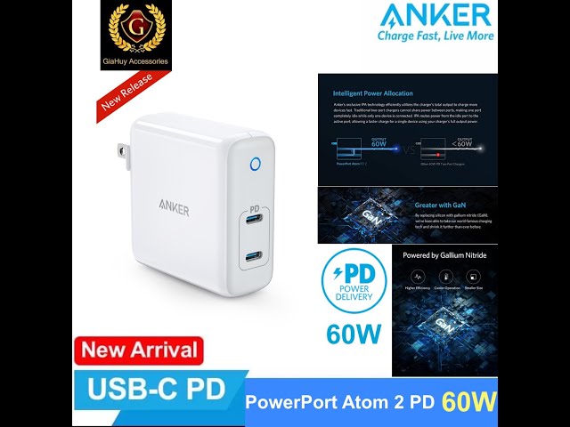 Review sản phẩm thực tế: Sạc ANKER PowerPort Atom PD 2 USB-C 60W GaN - A2029