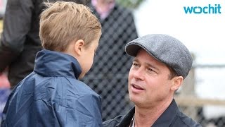 Brad Pitt and Son Knox Have a Day Out at the Racetrack