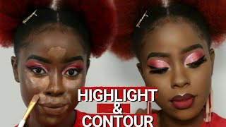 JINSI YA KUCHONGA USO | Kwa poda tu |Highlight and contour tutorial.