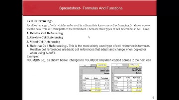 Spreadsheet- Formulas And Functions(Part 1)