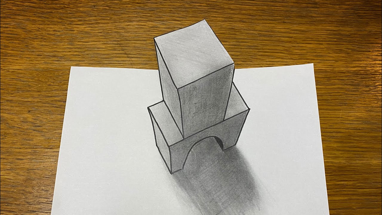 How to Draw a 3D Building blocks with pencil_tric art - YouTube