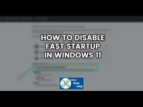 How to Disable Fast Startup in Windows 11 - YouTube
