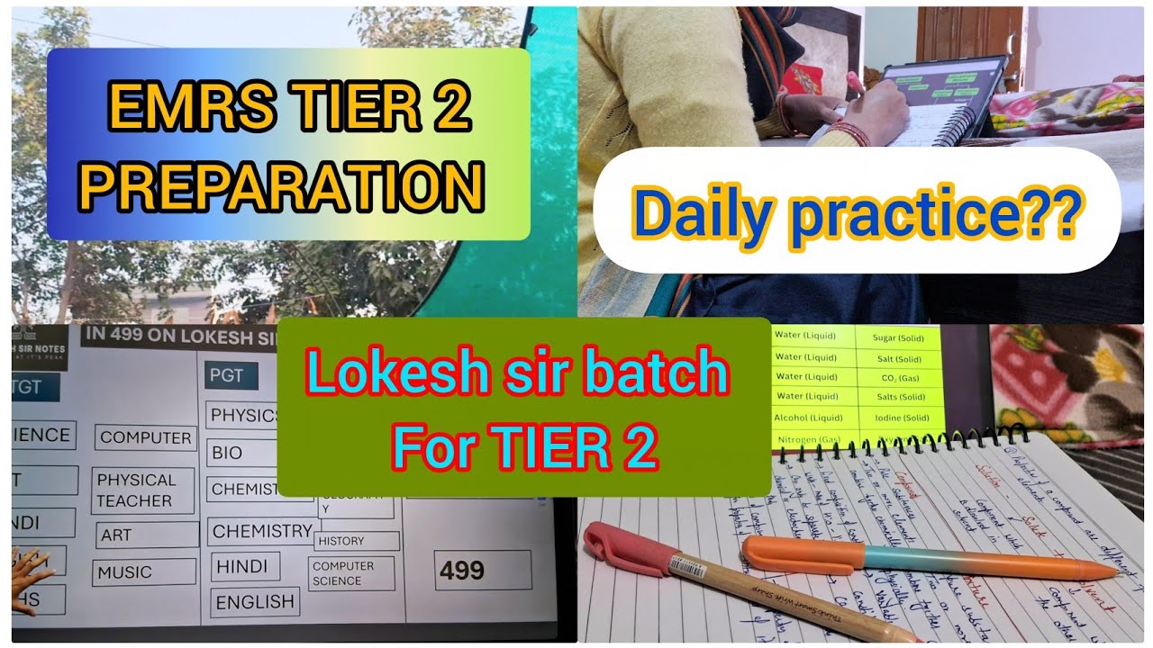Emrs Class Routine 👩🏫 ️FULL DAY STUDY ROUTINE AS AN EMRS TIER 2 ASPIRANT📖📓|| LOKESH SIR ...