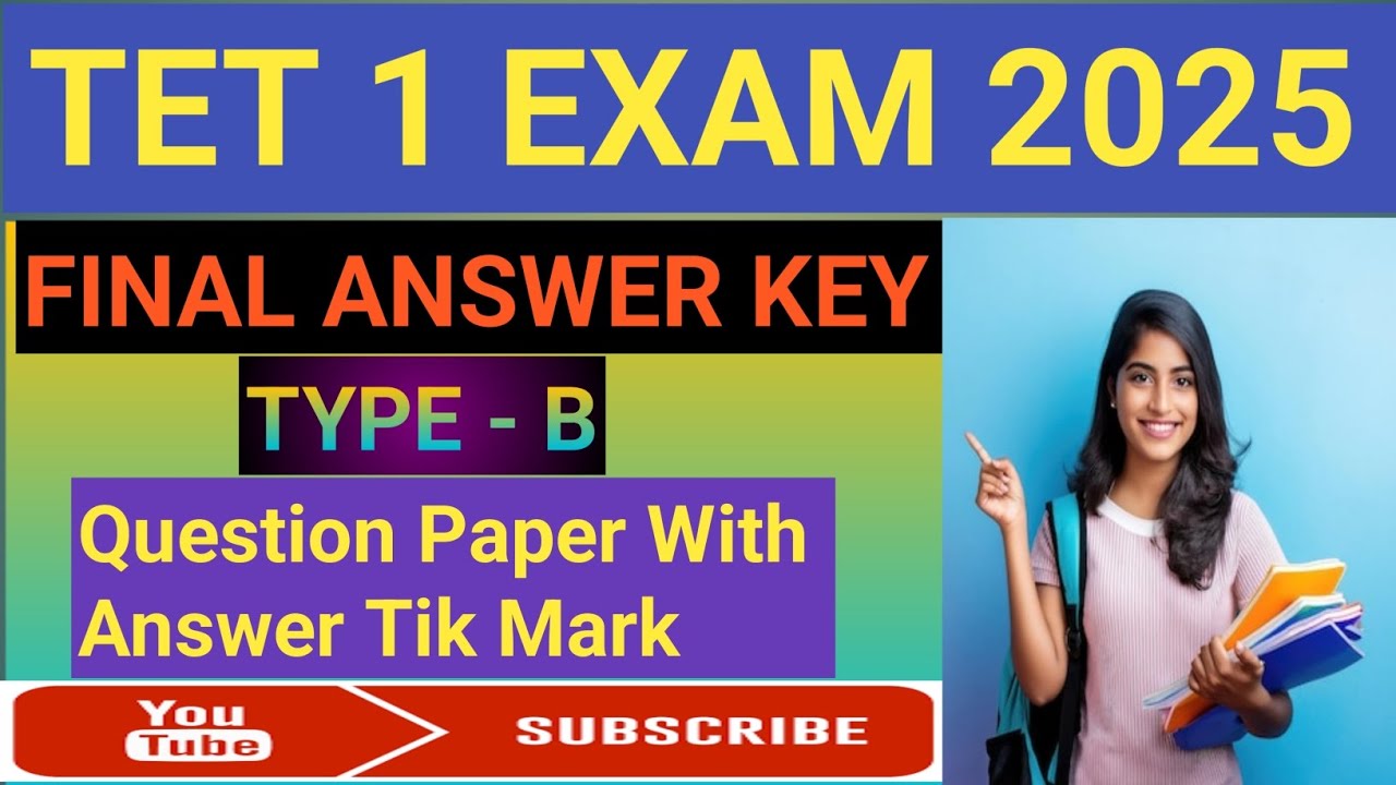 TET 2 EXAM 2025 Final Answer key | TYPE - B |All Answers with Tick Mark