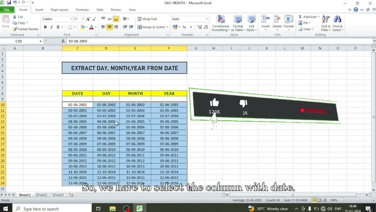 How To Split Date Into Day Month And Year In Excel how To Extract How To Split Date Into Day Month And Year In Excel how To Extract