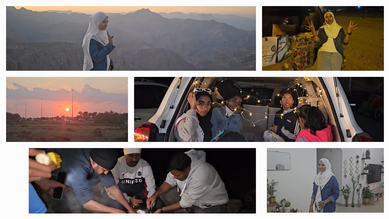Jabel Jais camping 🏕 and BBQ with friends 🧡 watching sunset and sunrise 🌅 #dubai#tamil#tamilvlog👌🤗👌
