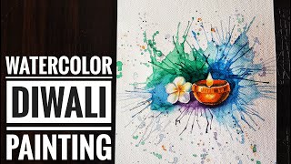 How to draw and paint diya light | Easy tutorial for diya painting | Step by step painting of Diya