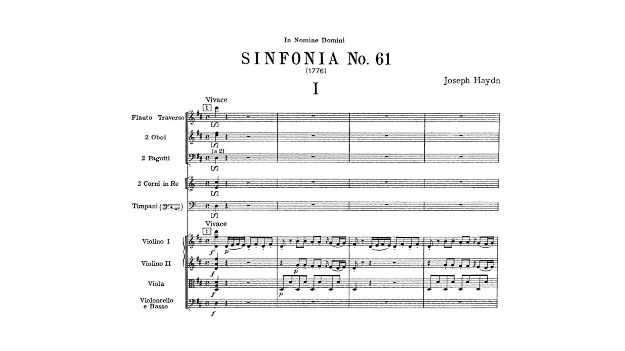 Haydn: Symphony No. 61 in D major (with Score)