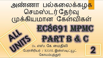 EC8691 MPMC IMPORTANT PART B & C QUESTIONS BASED ON AU OLD QP