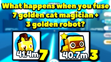 What happens when you fuse 7 golden cat magician and 3 golden robot? (Pet Simulator X - Steampunk)