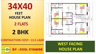 34X40 Feet 2 Flats 2 BHK II 2 Separate Families