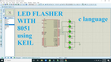 how to make an led flasher/blinker with 8051 microcontroller using c language keil u vision