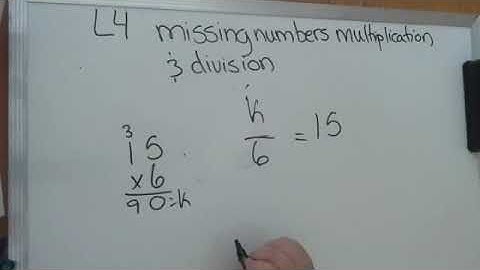 Course 1 Lesson 4. Missing numbers multiplication and division