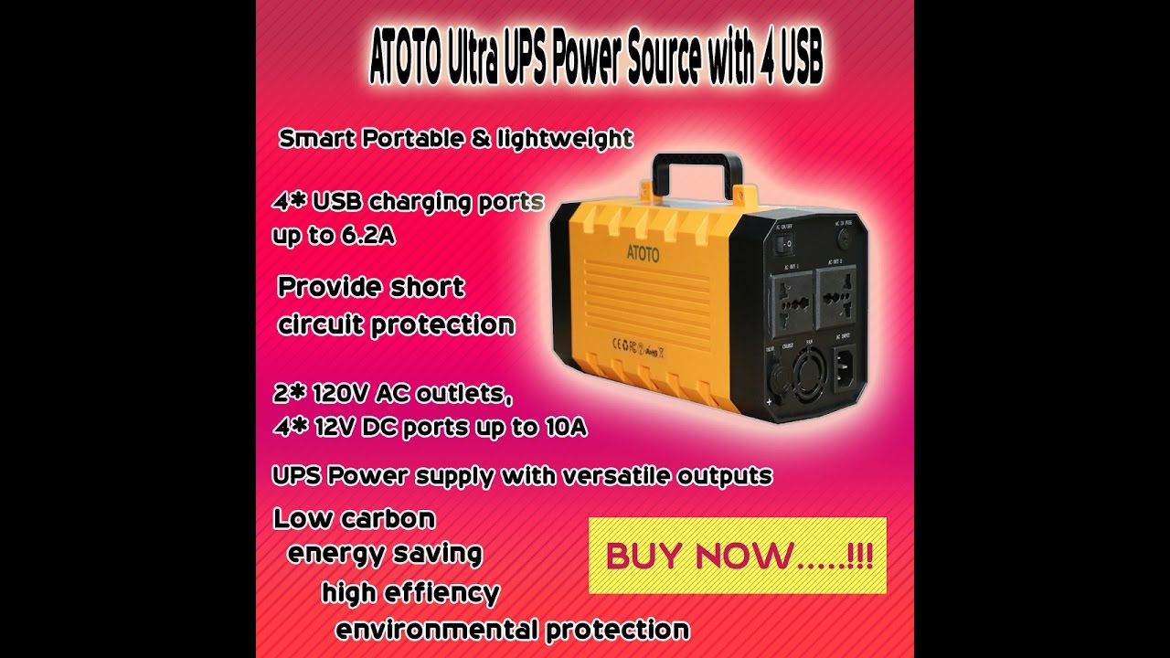 Review ATOTO Ultra UPS Power Source With 4 USB 4x12V DC And 2x110V AC Review atoto ultra ups power source with 4 usb 4x12v dc and 2x110v ac