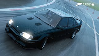 1990 Vauxhall lotus Carlton around the top gear test track with wet lap Forza Motorsport 7