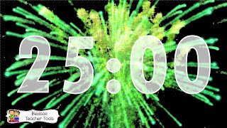 25 Minute Fireworks Countdown Timer with Background Music and Alarm