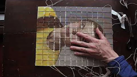 Removing the Graticola from oil portrait by Andrew...