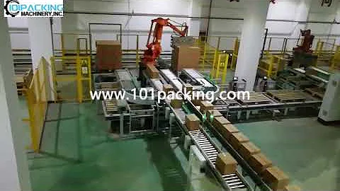 Carton box robot hand palletizing machine box palletizer equipment line