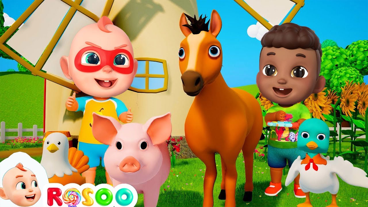 أغنية حيوانات المزرعة بدون إيقاع | جدو عندو مزرعة | أغاني تعليمية للأطفال باللغة العربية | Rosoo