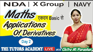 Applications Of Derivatives | Day 2 | NDA | Airforce X group | Navy | Chitra M. Parashar