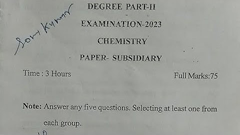 purnea university purnea degree part 2 examination 2023 B. sc chemistry ( subsidiary) question
