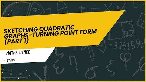 Part 1_Sketching Quadratic Graphs Using The Turning Point Form