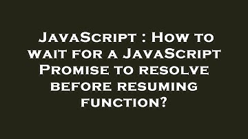 JavaScript : How to wait for a JavaScript Promise to resolve before resuming function?