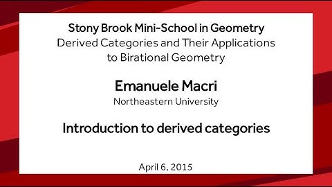 Introduction to derived categories - Emanuele Macri
