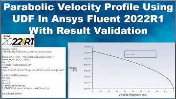 #ansys Parabolic Velocity Profile UDF User Defined Function ANSYS Fluent Tutorial Result Validation