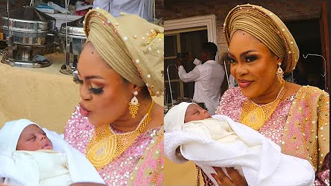 Motherly Love: See Shola Kosoko's Cute Kiss To Her Baby At The Naming Ceremony.