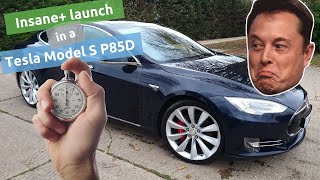 Trying an Insane+ launch in a 2015 Tesla Model S P85D