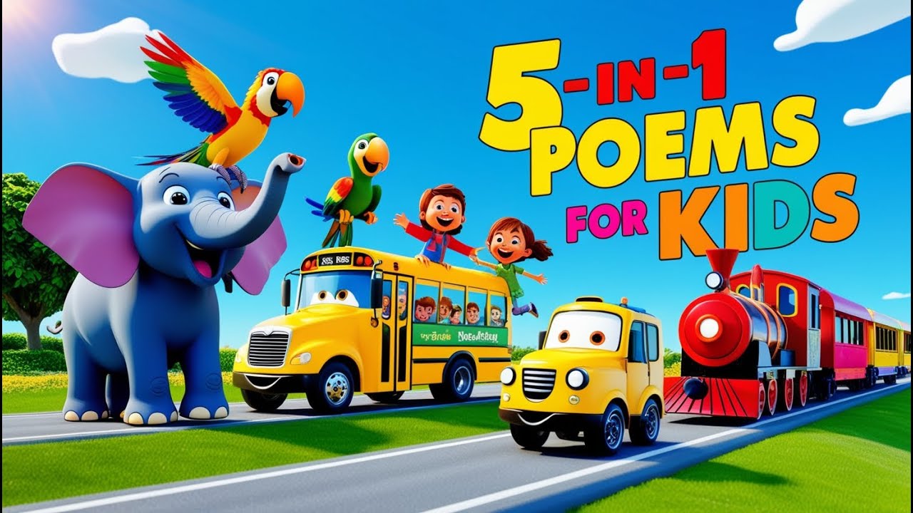 5 in 1 POEMS FOR KIDS I 5 in 1 Kids songs I Cartoon I DREMY DOTS